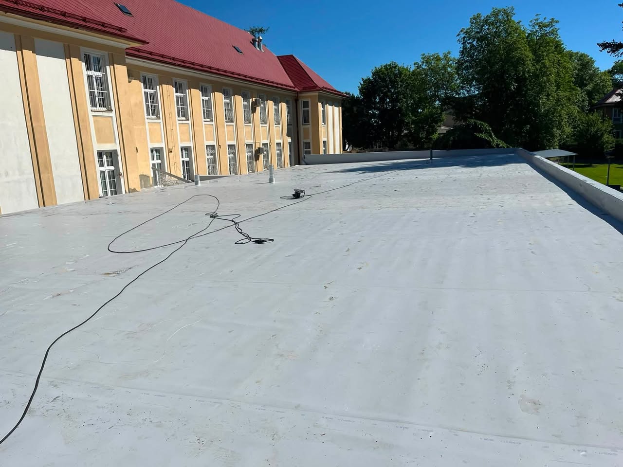 PVC hydroizolace střechy pavilonu vodoléčby v Opavě